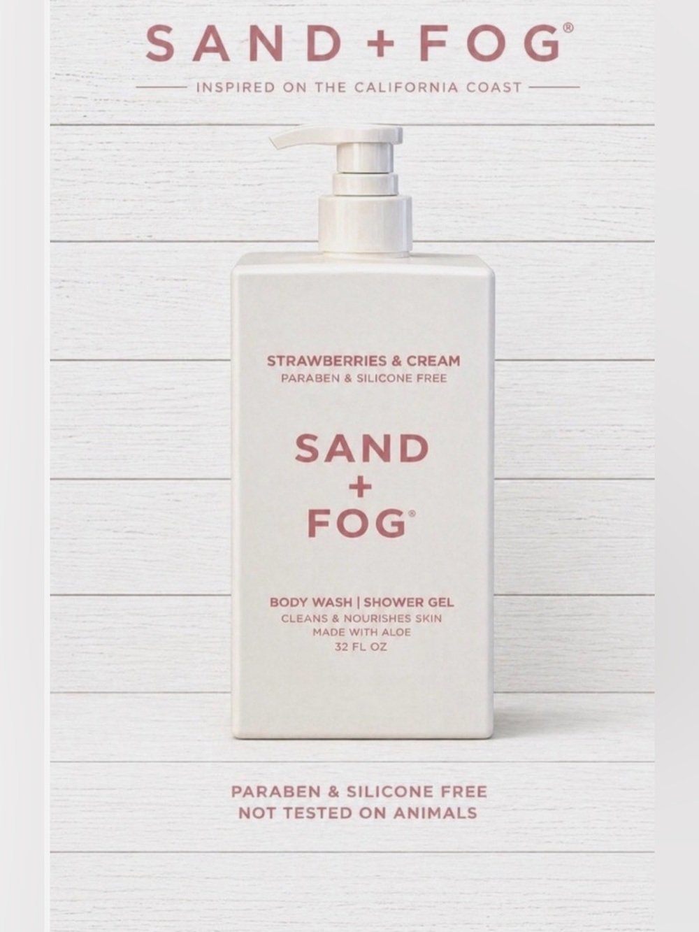 Sand + Fog Strawberries & Cream Body Wash - JUMBO size